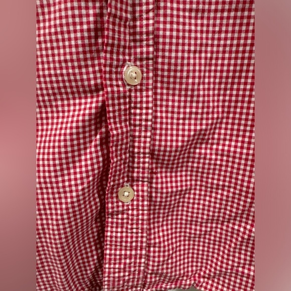 Ralph Lauren Boys Red White Gingham Plaid Short Sleeve Button Down Top Size M - Picture 7 of 16